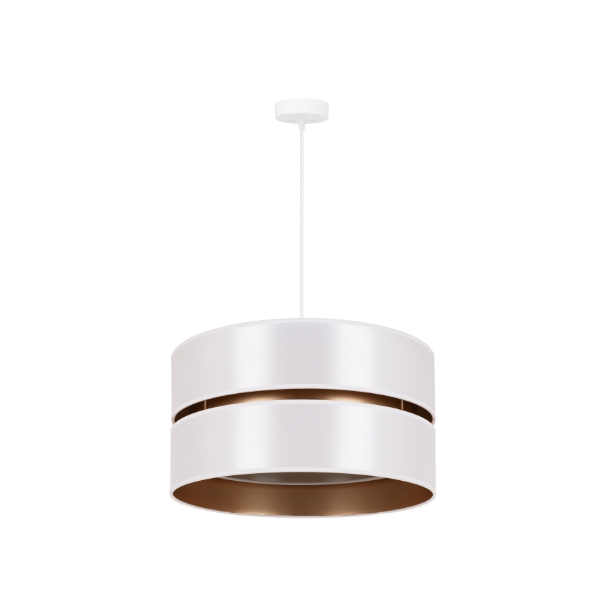 Duolla - Lámpara colgante DUO 1xE27/15W/230V diá. 40 cm blanco/dorado
