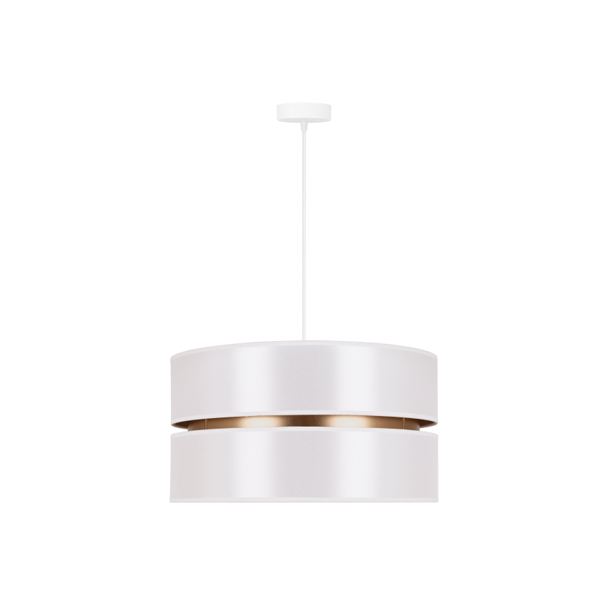 Duolla - Lámpara colgante DUO 1xE27/15W/230V diá. 40 cm blanco/dorado