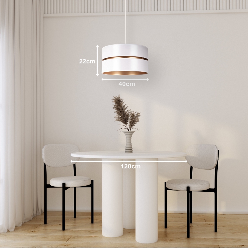 Duolla - Lámpara colgante DUO 1xE27/15W/230V diá. 40 cm blanco/dorado