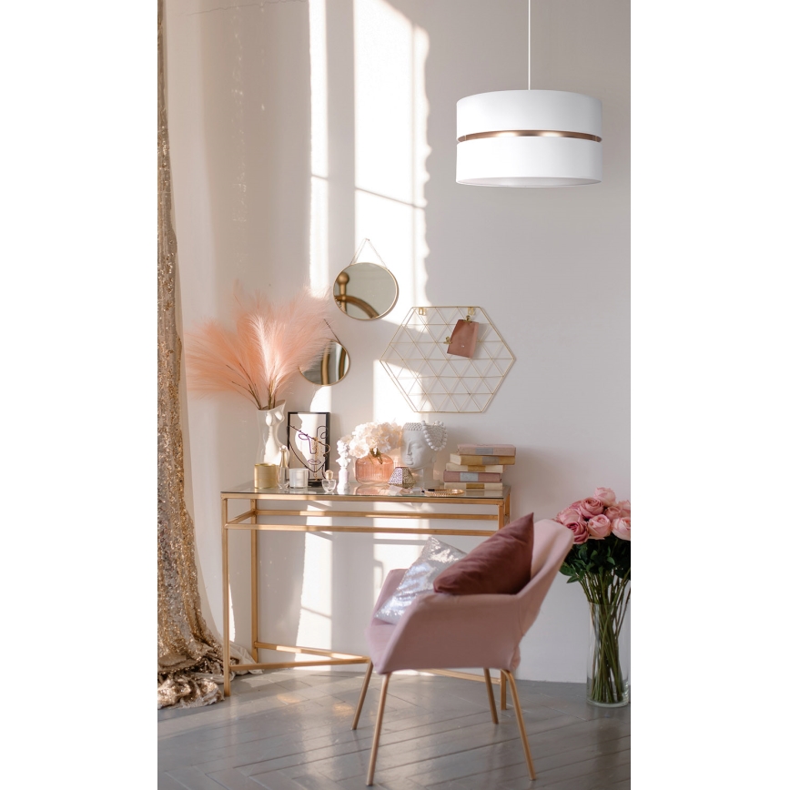 Duolla - Lámpara colgante DUO 1xE27/15W/230V diá. 40 cm blanco/dorado