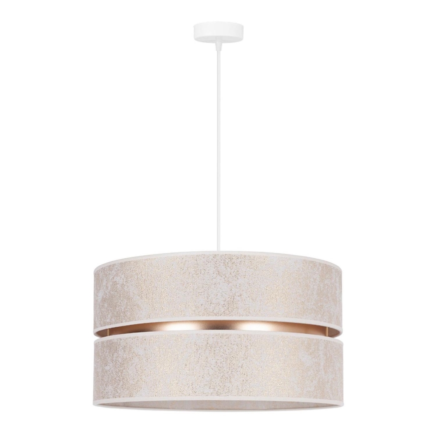 Duolla - Lámpara colgante DUO 1xE27/15W/230V diá. 40 cm blanco/dorado