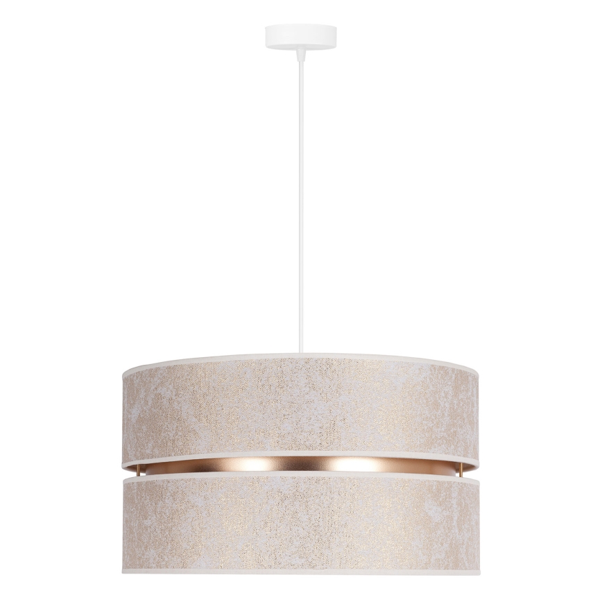 Duolla - Lámpara colgante DUO 1xE27/15W/230V diá. 40 cm blanco/dorado