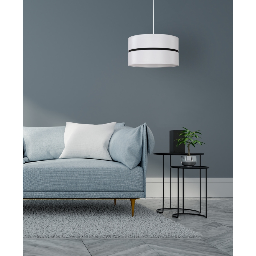 Duolla - Lámpara colgante DUO 1xE27/15W/230V diá. 40 cm blanco/negro