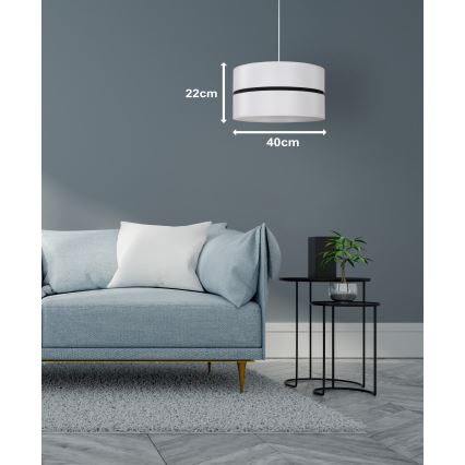 Duolla - Lámpara colgante DUO 1xE27/15W/230V diá. 40 cm blanco/negro