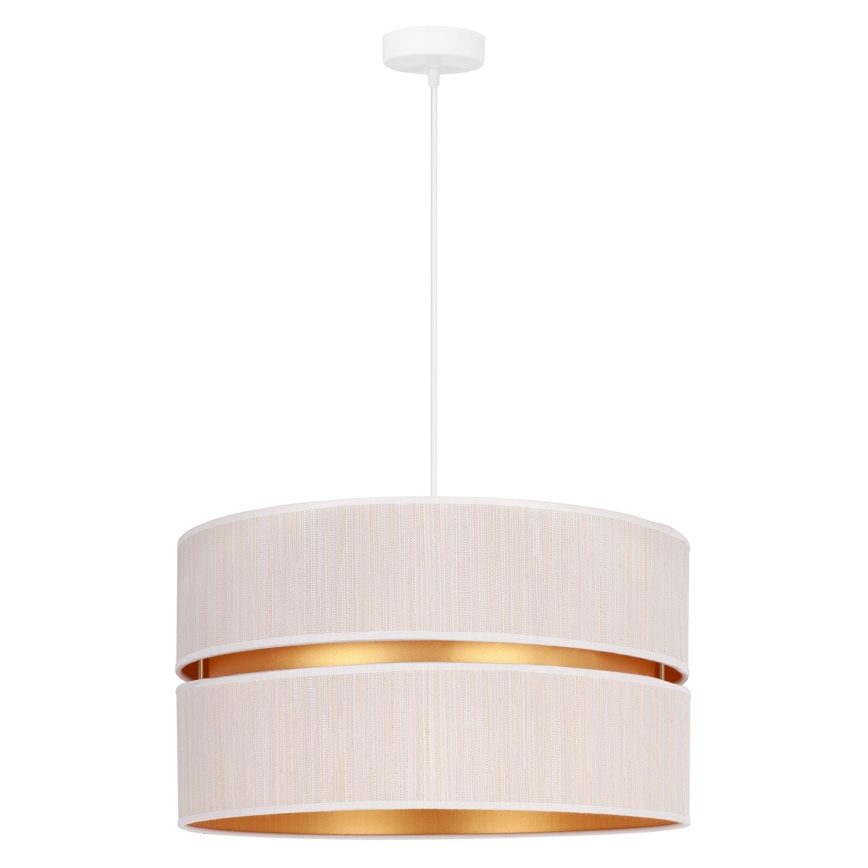 Duolla - Lámpara colgante DUO 1xE27/15W/230V diá. 40 cm color crema/dorado