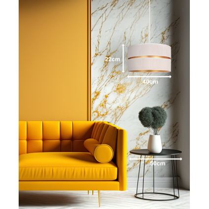 Duolla - Lámpara colgante DUO 1xE27/15W/230V diá. 40 cm color crema/dorado