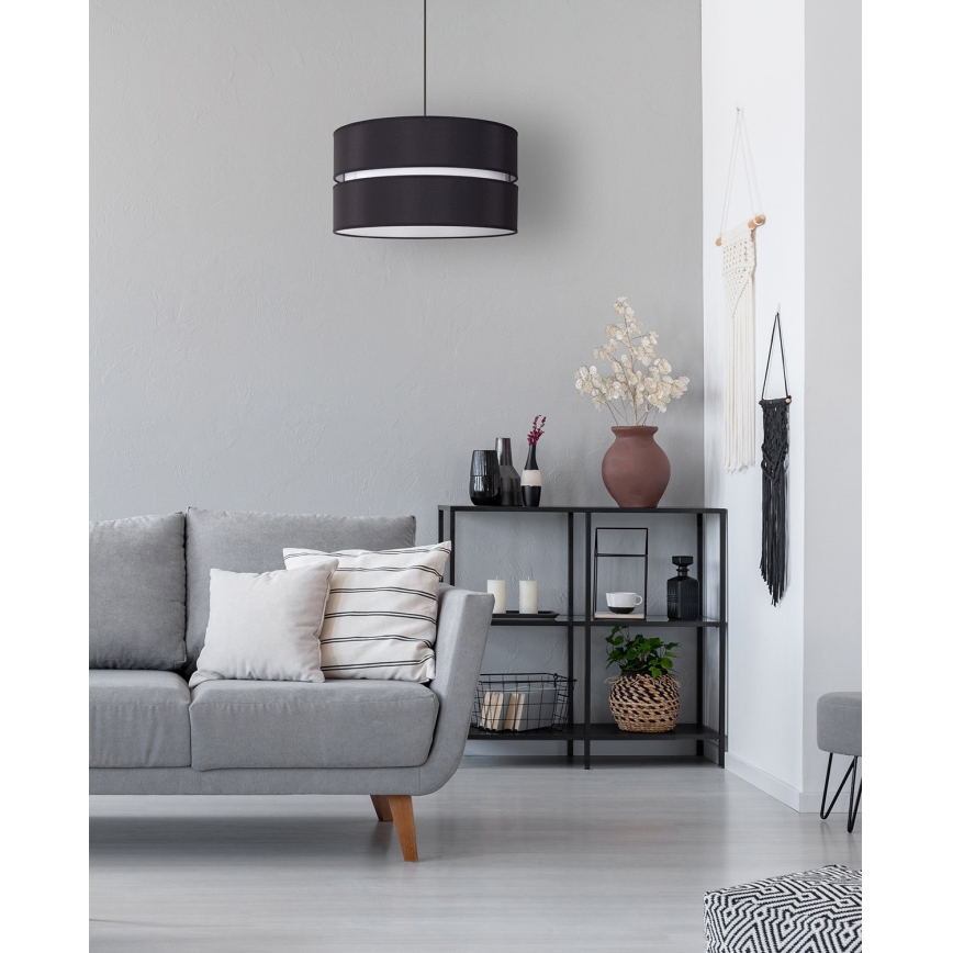 Duolla - Lámpara colgante DUO 1xE27/15W/230V diá. 40 cm negro/blanco