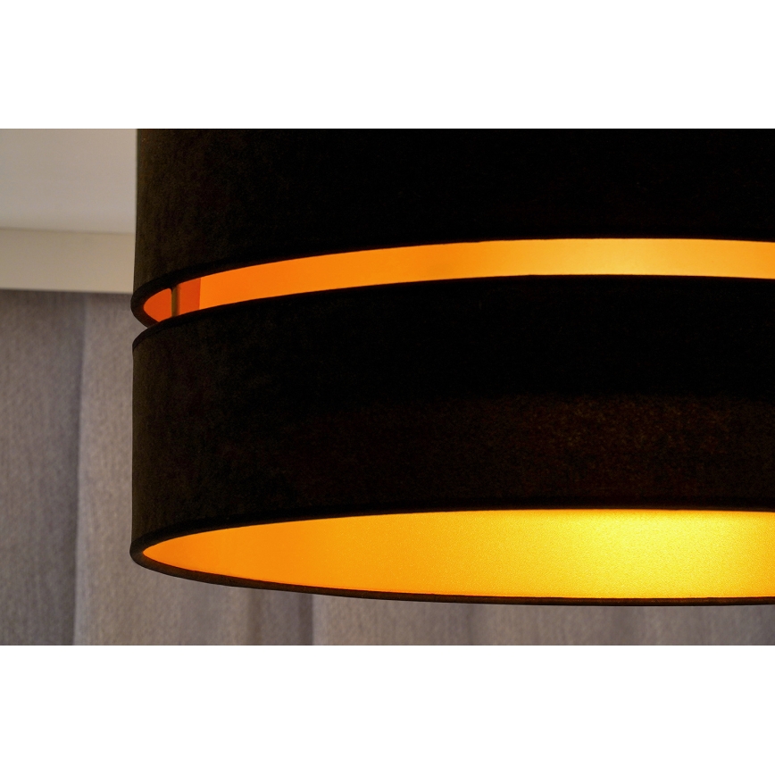Duolla - Lámpara colgante DUO 1xE27/15W/230V diá. 40 cm negro/dorado