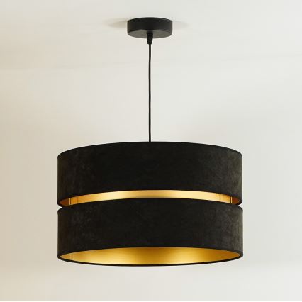 Duolla - Lámpara colgante DUO 1xE27/15W/230V diá. 40 cm negro/dorado