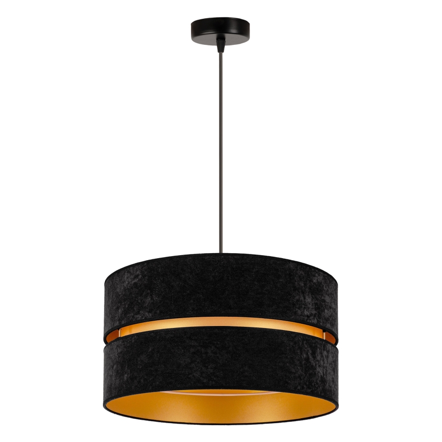 Duolla - Lámpara colgante DUO 1xE27/15W/230V diá. 40 cm negro/dorado