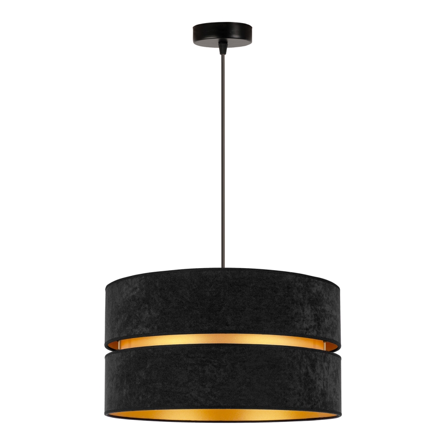 Duolla - Lámpara colgante DUO 1xE27/15W/230V diá. 40 cm negro/dorado