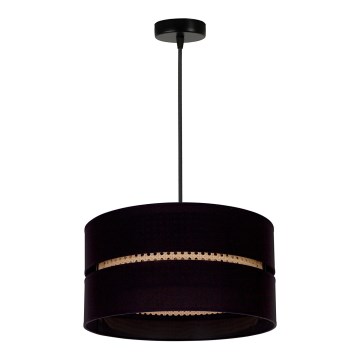 Duolla - Lámpara colgante DUO 1xE27/15W/230V diá. 40 cm negro/ratán
