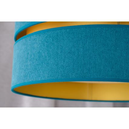 Duolla - Lámpara colgante DUO 1xE27/15W/230V diá. 40 cm turquesa/dorado