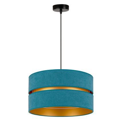 Duolla - Lámpara colgante DUO 1xE27/15W/230V diá. 40 cm turquesa/dorado