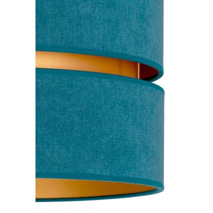 Duolla - Lámpara colgante DUO 1xE27/15W/230V diá. 40 cm turquesa/dorado