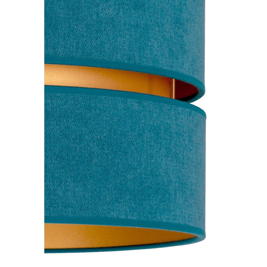 Duolla - Lámpara colgante DUO 1xE27/15W/230V diá. 40 cm turquesa/dorado