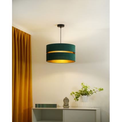 Duolla - Lámpara colgante DUO 1xE27/15W/230V diá. 40 cm Verde/dorado