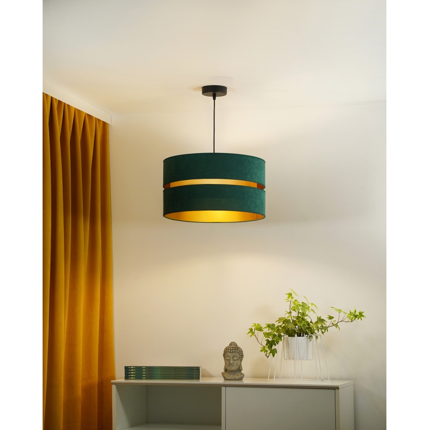 Duolla - Lámpara colgante DUO 1xE27/15W/230V diá. 40 cm Verde/dorado