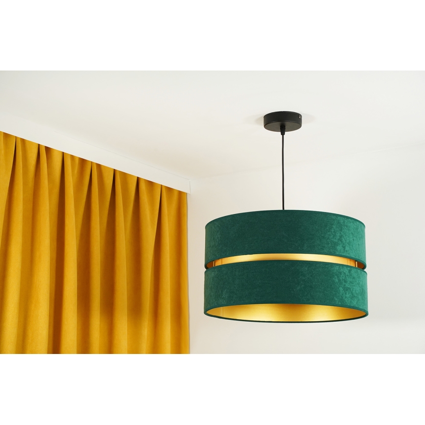 Duolla - Lámpara colgante DUO 1xE27/15W/230V diá. 40 cm Verde/dorado