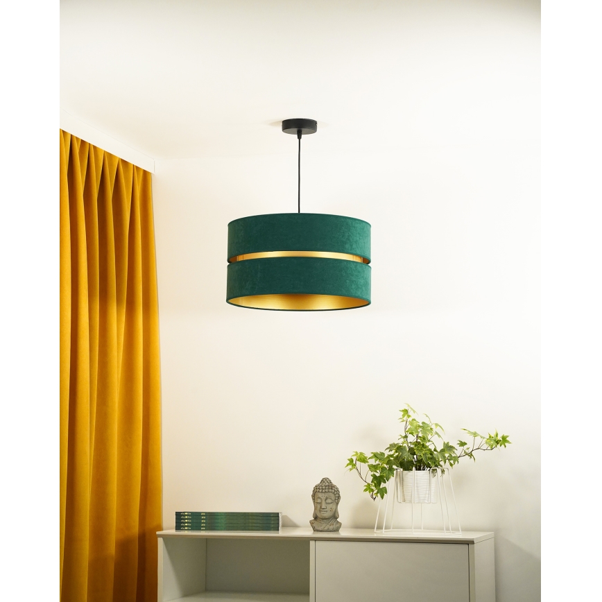 Duolla - Lámpara colgante DUO 1xE27/15W/230V diá. 40 cm Verde/dorado
