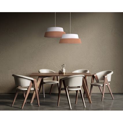 Duolla - Lámpara colgante GALAXY 1xE27/15W/230V diá. 50 cm marrón/blanco