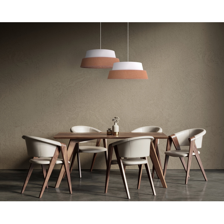 Duolla - Lámpara colgante GALAXY 1xE27/15W/230V diá. 50 cm marrón/blanco