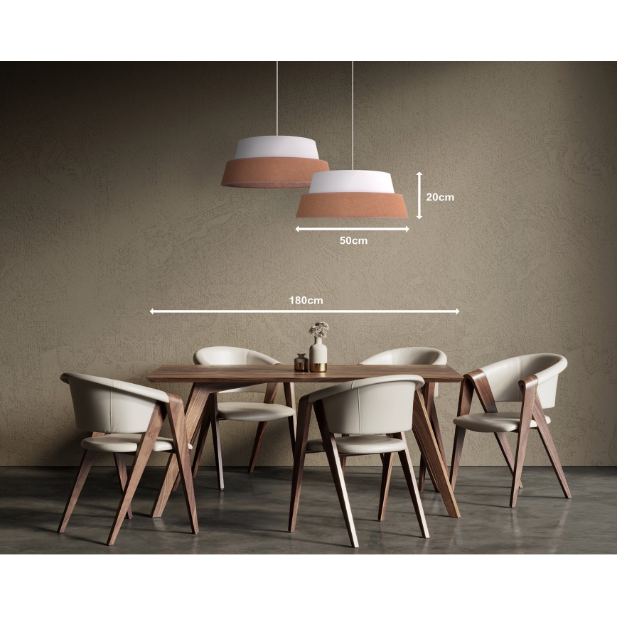 Duolla - Lámpara colgante GALAXY 1xE27/15W/230V diá. 50 cm marrón/blanco
