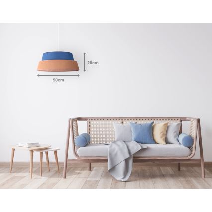 Duolla - Lámpara colgante GALAXY 1xE27/40W/230V diá. 50 cm azul
