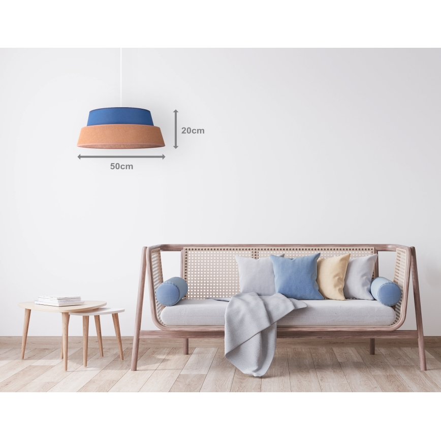 Duolla - Lámpara colgante GALAXY 1xE27/40W/230V diá. 50 cm azul