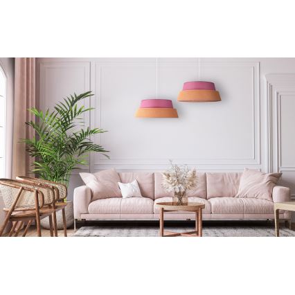 Duolla - Lámpara colgante GALAXY 1xE27/40W/230V diá. 50 cm rosa