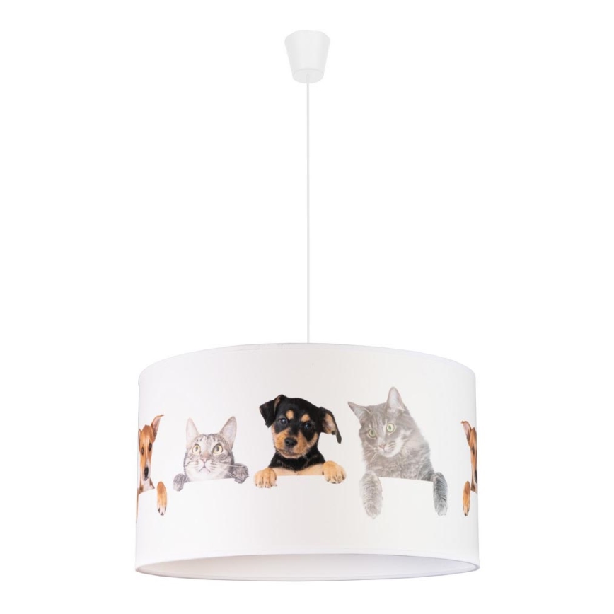 Duolla - Lámpara colgante infantil PRINT M 1xE27/40W/230V diá. 35 cm animales