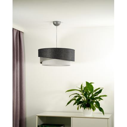 Duolla - Lámpara colgante KOBO 1xE27/15W/230V diá. 45 cm antracita/gris/blanco