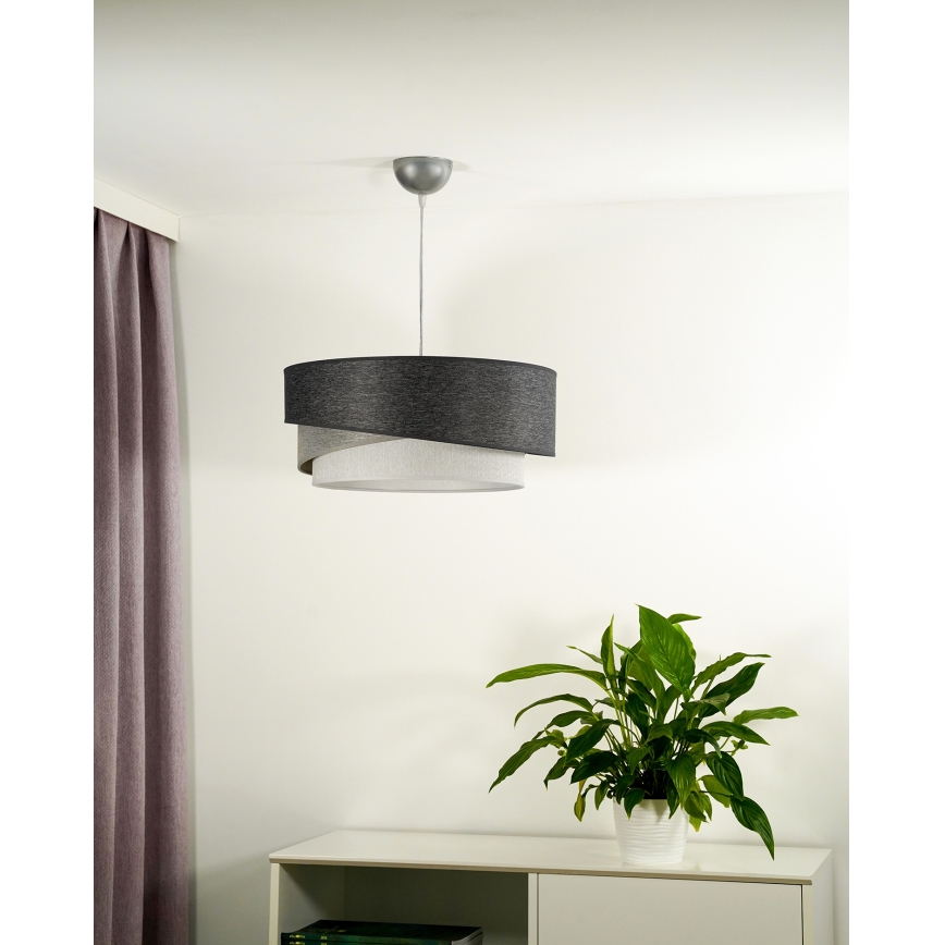 Duolla - Lámpara colgante KOBO 1xE27/15W/230V diá. 45 cm antracita/gris/blanco