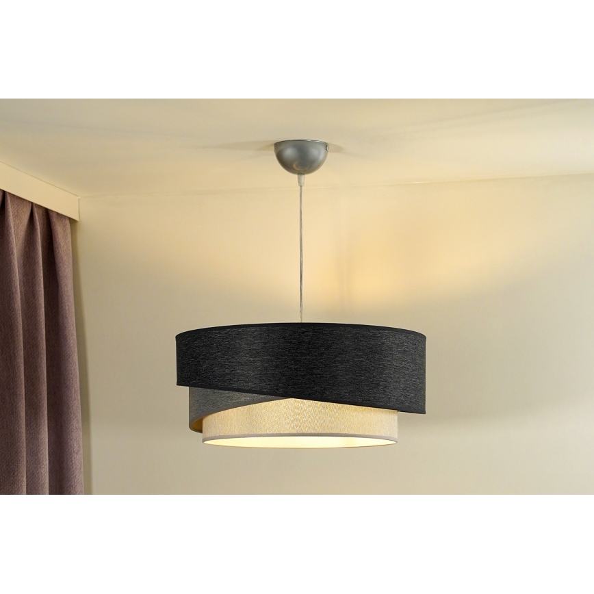 Duolla - Lámpara colgante KOBO 1xE27/15W/230V diá. 45 cm antracita/gris/blanco