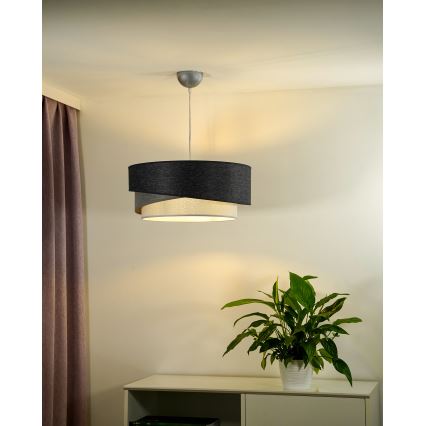 Duolla - Lámpara colgante KOBO 1xE27/15W/230V diá. 45 cm antracita/gris/blanco