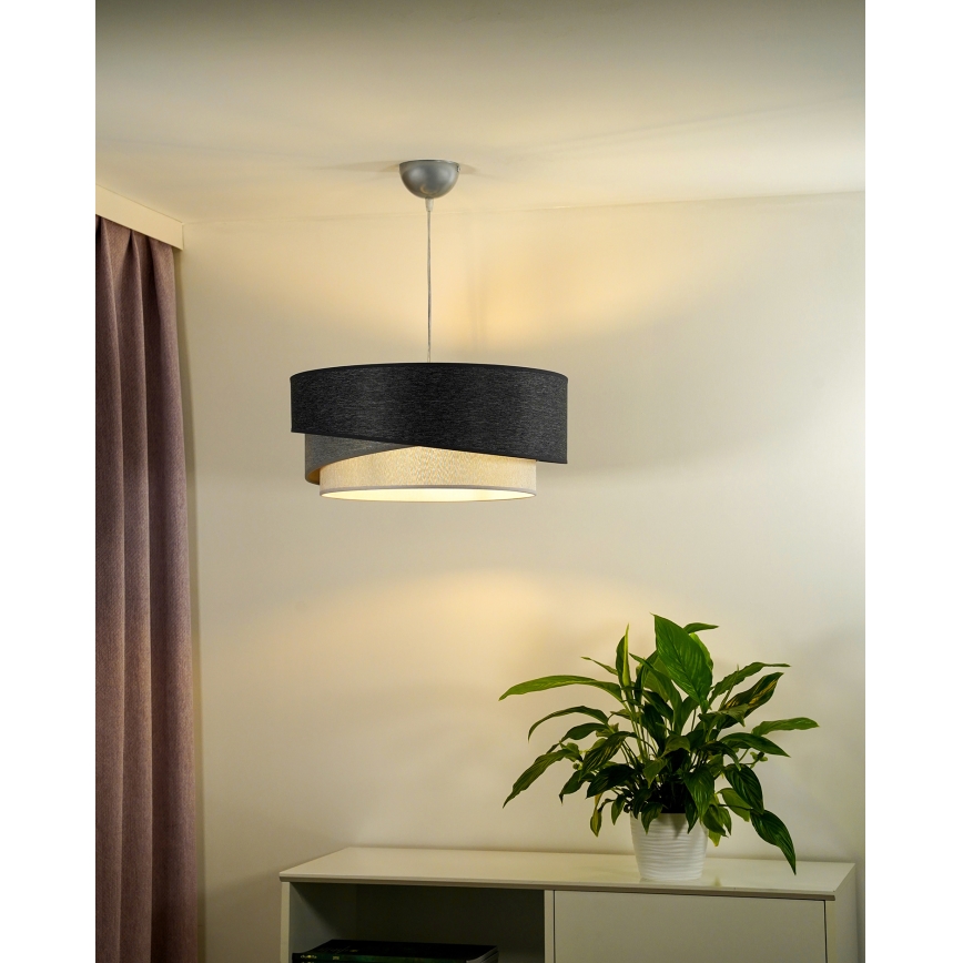 Duolla - Lámpara colgante KOBO 1xE27/15W/230V diá. 45 cm antracita/gris/blanco