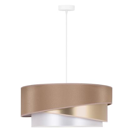 Duolla - Lámpara colgante KOBO 1xE27/15W/230V diá. 45 cm beige/dorado/blanco