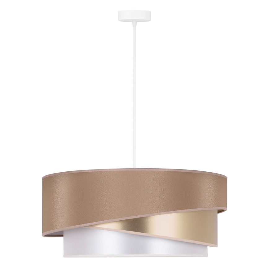 Duolla - Lámpara colgante KOBO 1xE27/15W/230V diá. 45 cm beige/dorado/blanco