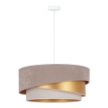 Duolla - Lámpara colgante KOBO 1xE27/15W/230V diá. 45 cm beige/dorado/color crema
