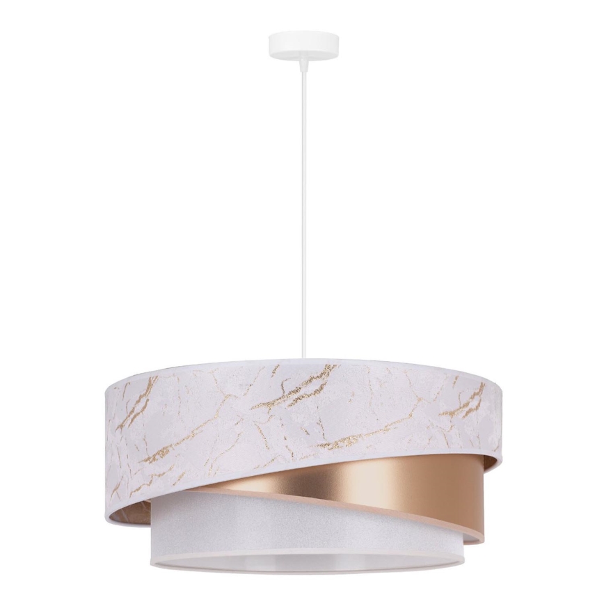 Duolla - Lámpara colgante KOBO 1xE27/15W/230V diá. 45 cm blanco/rosa dorado