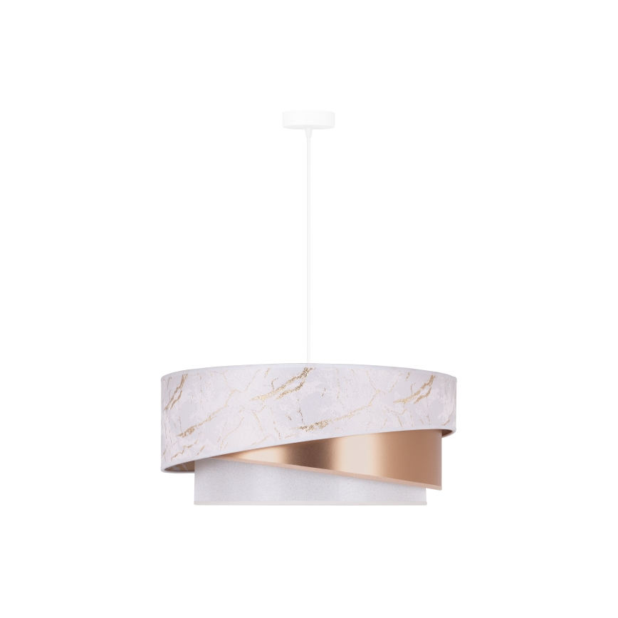 Duolla - Lámpara colgante KOBO 1xE27/15W/230V diá. 45 cm blanco/rosa dorado
