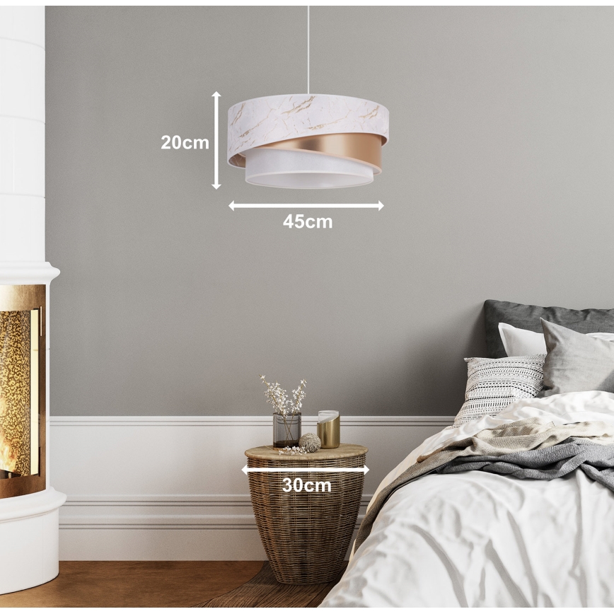 Duolla - Lámpara colgante KOBO 1xE27/15W/230V diá. 45 cm blanco/rosa dorado