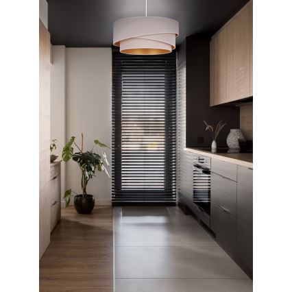 Duolla - Lámpara colgante KOBO 1xE27/15W/230V diá. 45 cm color crema/dorado