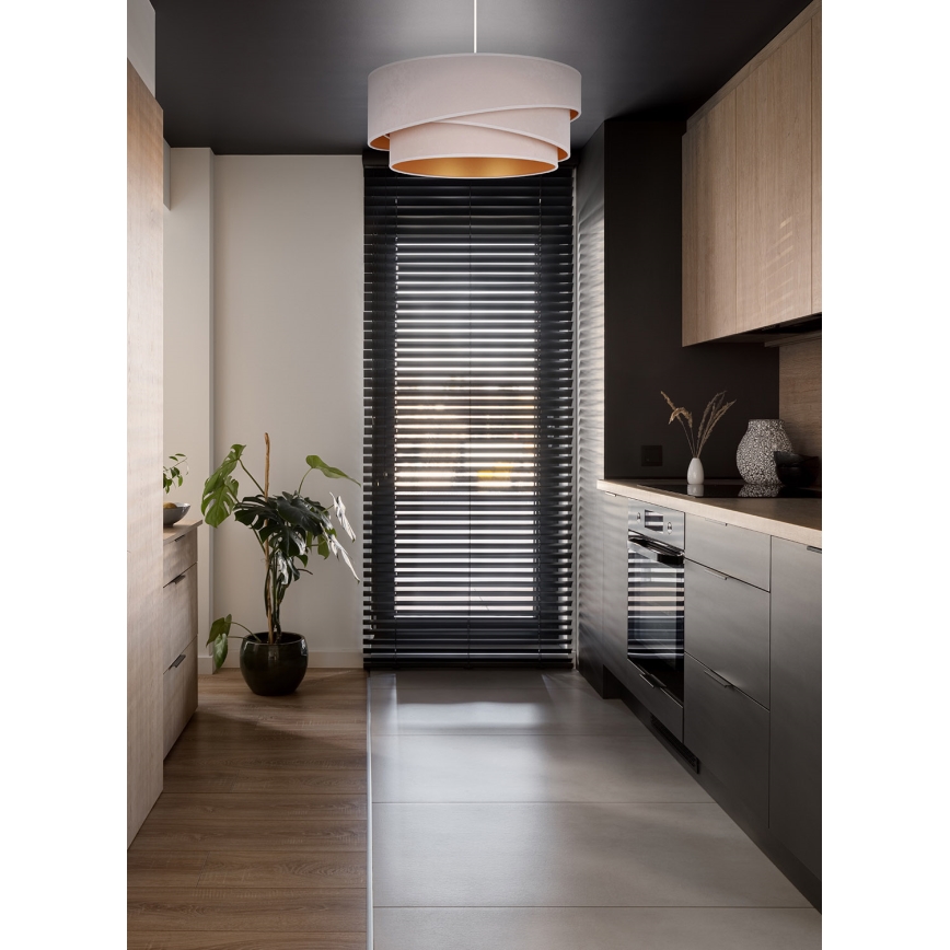 Duolla - Lámpara colgante KOBO 1xE27/15W/230V diá. 45 cm color crema/dorado
