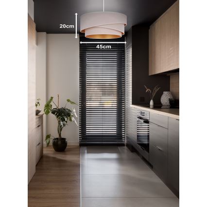 Duolla - Lámpara colgante KOBO 1xE27/15W/230V diá. 45 cm color crema/dorado