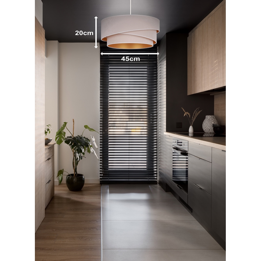 Duolla - Lámpara colgante KOBO 1xE27/15W/230V diá. 45 cm color crema/dorado