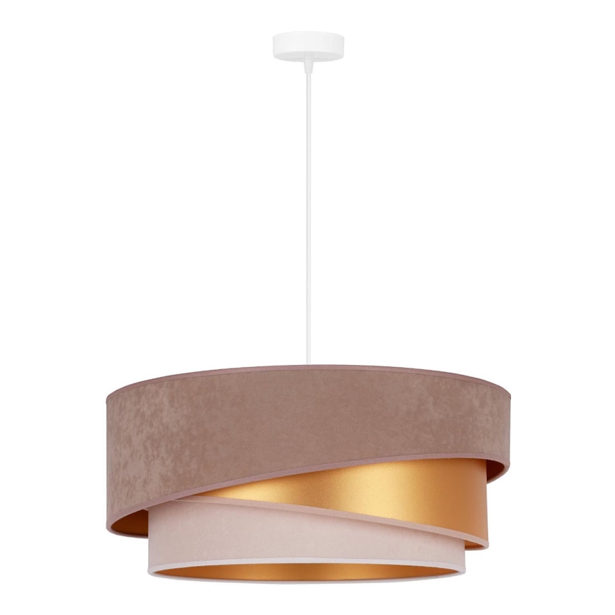 Duolla - Lámpara colgante KOBO 1xE27/15W/230V diá. 45 cm marrón/dorado/color crema