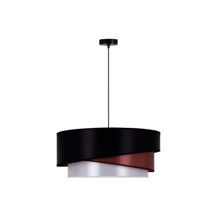 Duolla - Lámpara colgante KOBO 1xE27/15W/230V diá. 45 cm negro/burdeos/plata