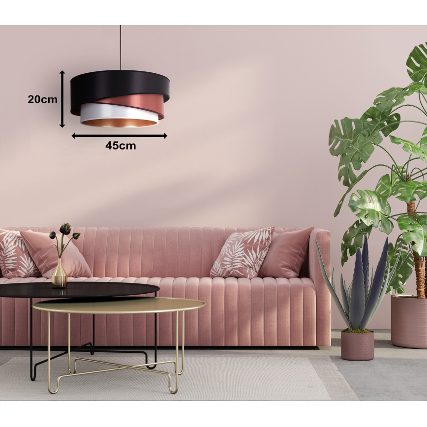 Duolla - Lámpara colgante KOBO 1xE27/15W/230V diá. 45 cm negro/burdeos/plata