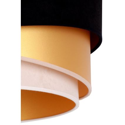Duolla - Lámpara colgante KOBO 1xE27/15W/230V diá. 45 cm negro/dorado/color crema